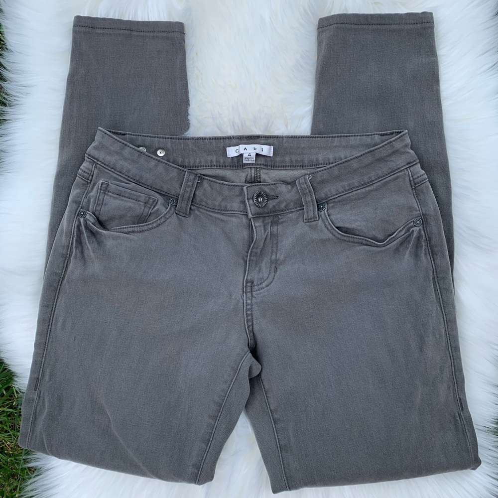 Cabi  grey olive jeans size 4 skinny